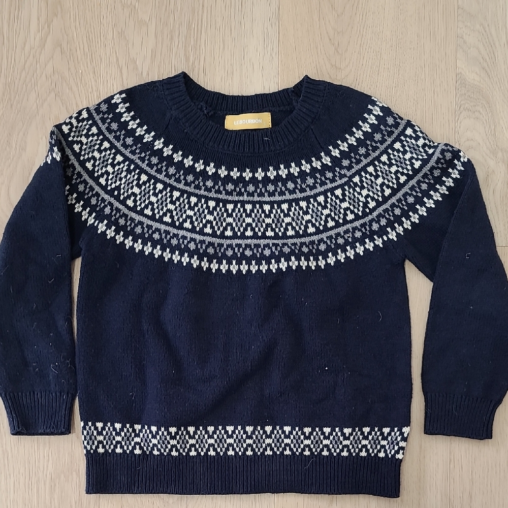 Navy Blue Patterned Sweater
